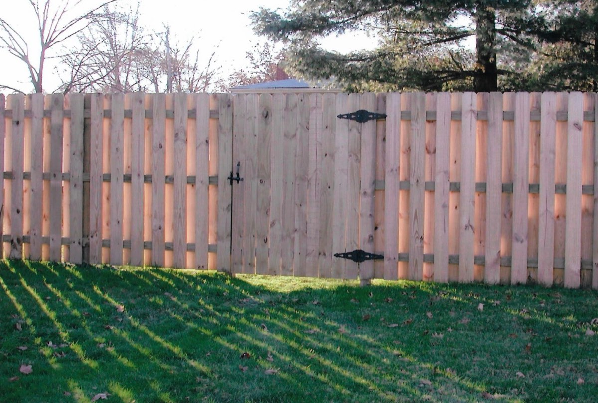 Board-on-board wood fence